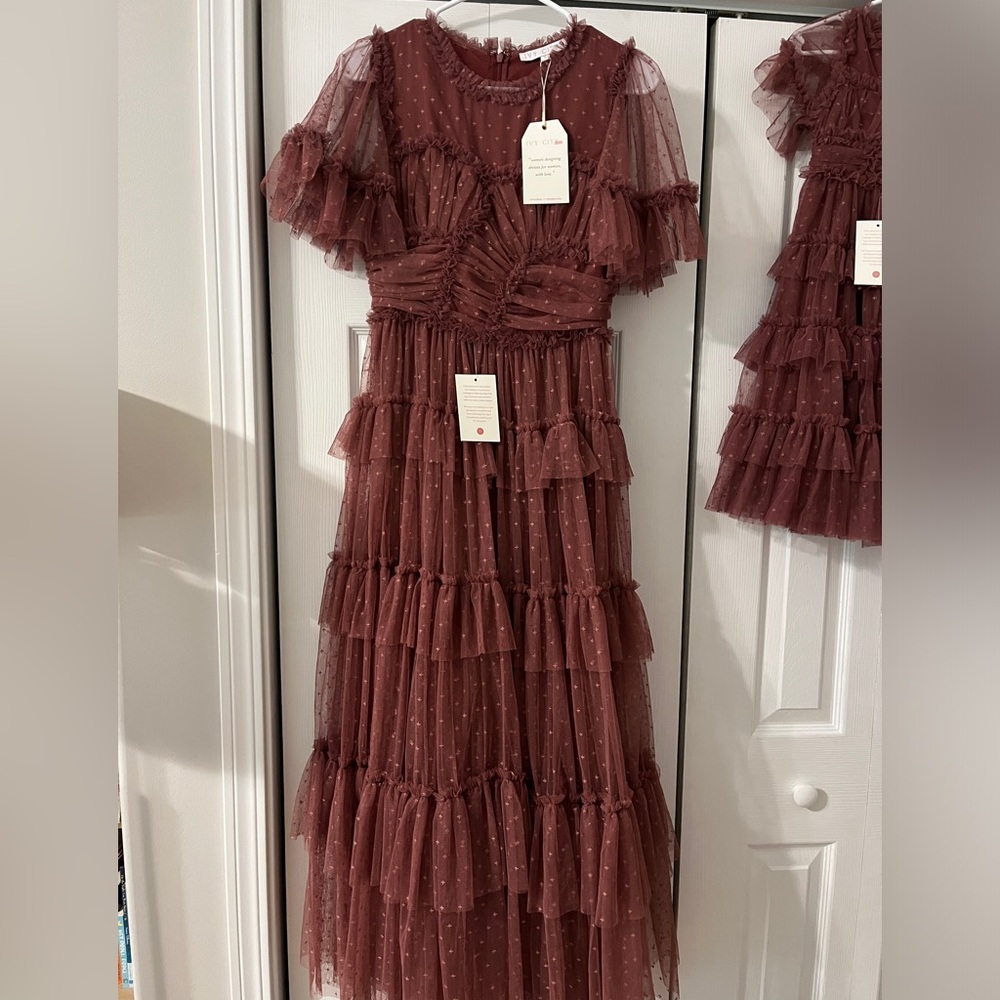 Ivy City Co Whimsical Dress in Mulberry NWT